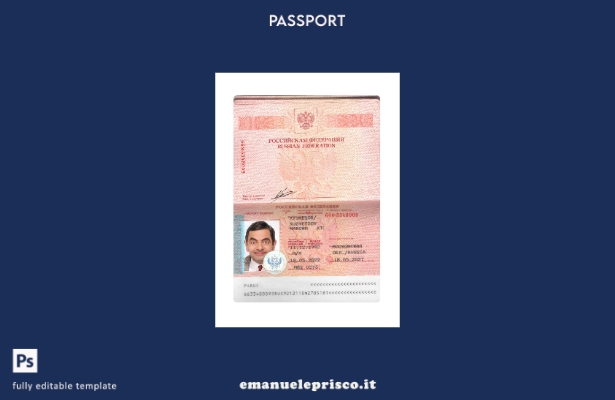 Modello presnet passaporto russo in stile verificato